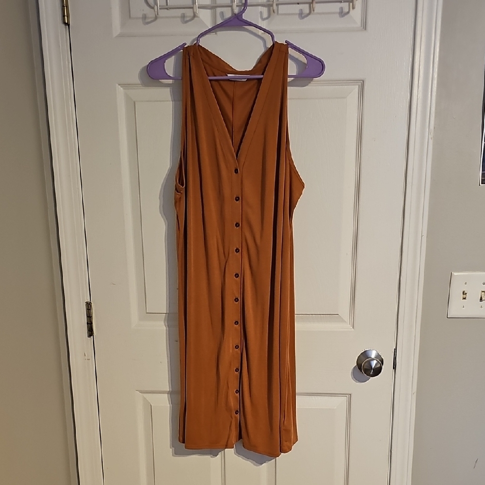 Lucky Brand Sleeveless Rust Midi Dress